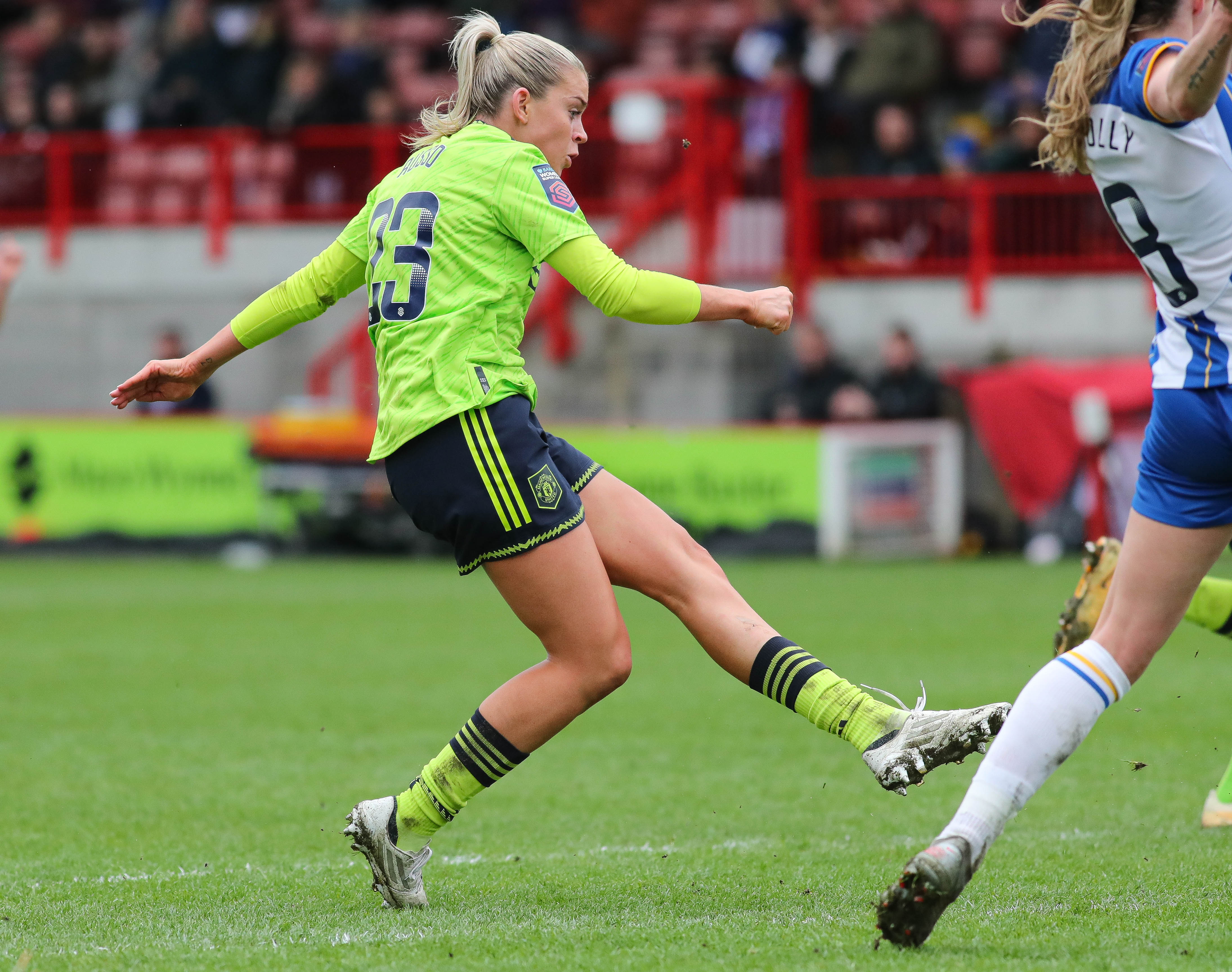 Alessia Russo in action during Brighton & Hove Albion Women v Manchester United Women